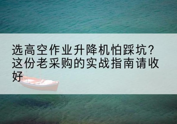 驻马店高空作业升降机厂家推荐-选高空作业升降机怕踩坑？这份老采购的实战指南请收好