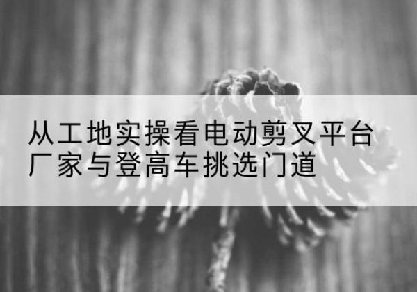驻马店电动剪叉升降平台厂家-从工地实操看电动剪叉平台厂家与登高车挑选门道